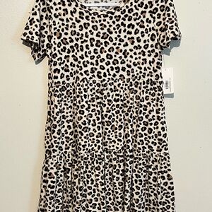 NWT Alice Leopard Baby Doll MIDI Dress by Oddi Size Small